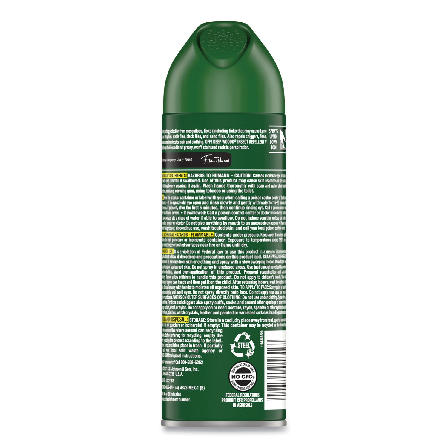 Deep Woods Insect Repellent, 6 oz Aerosol Spray, 12/Carton