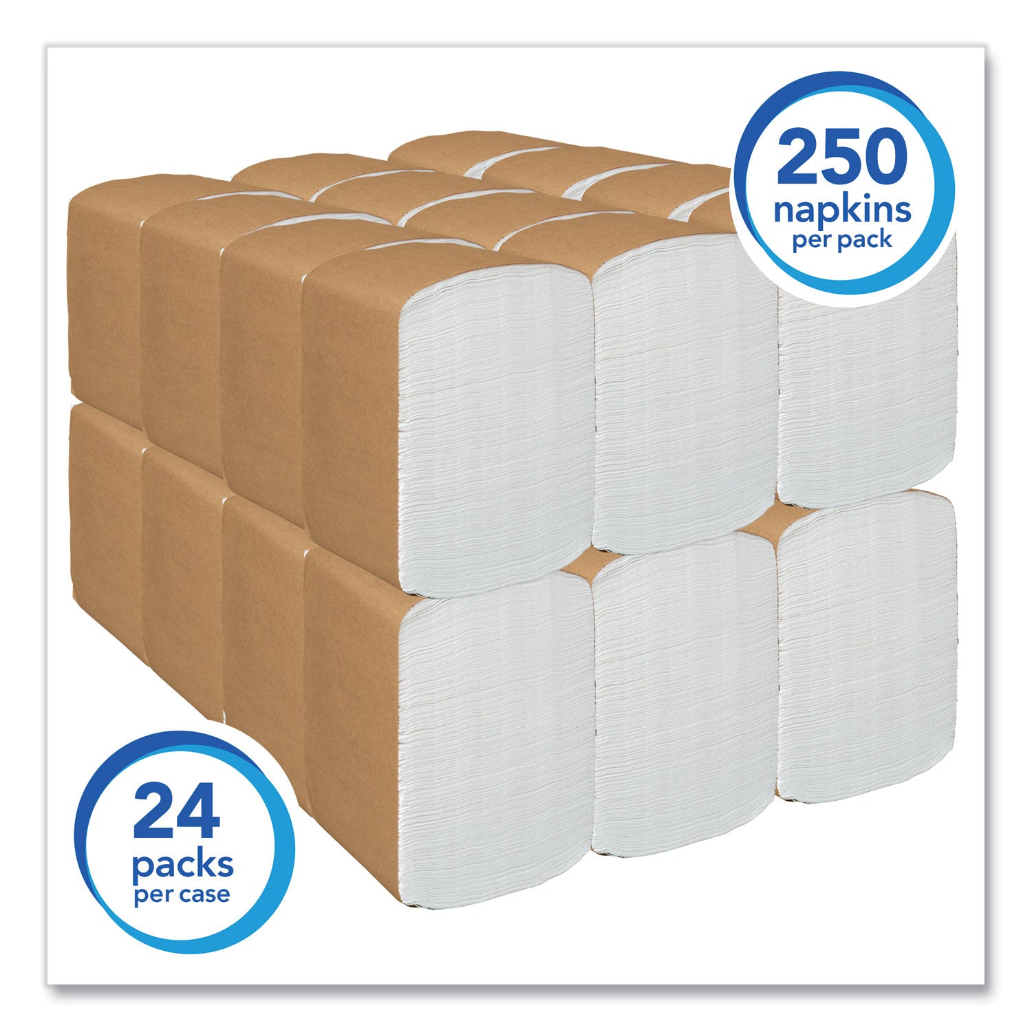 Full Fold Dispenser Napkins, 1-Ply, 13 x 12, White, 375/Pack, 16 Packs/Carton - 