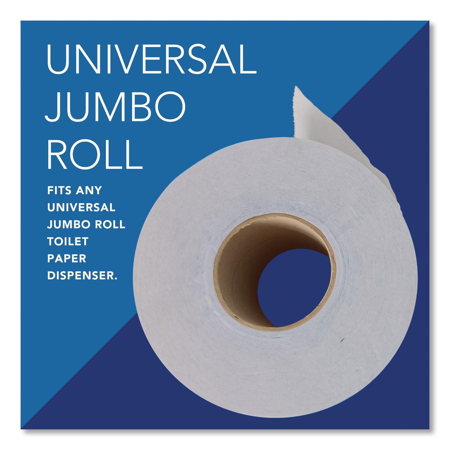 Essential JRT Jumbo Roll Bathroom Tissue, Septic Safe, 2-Ply, White, 3.55" x 1,000 ft, 4 Rolls/Carton