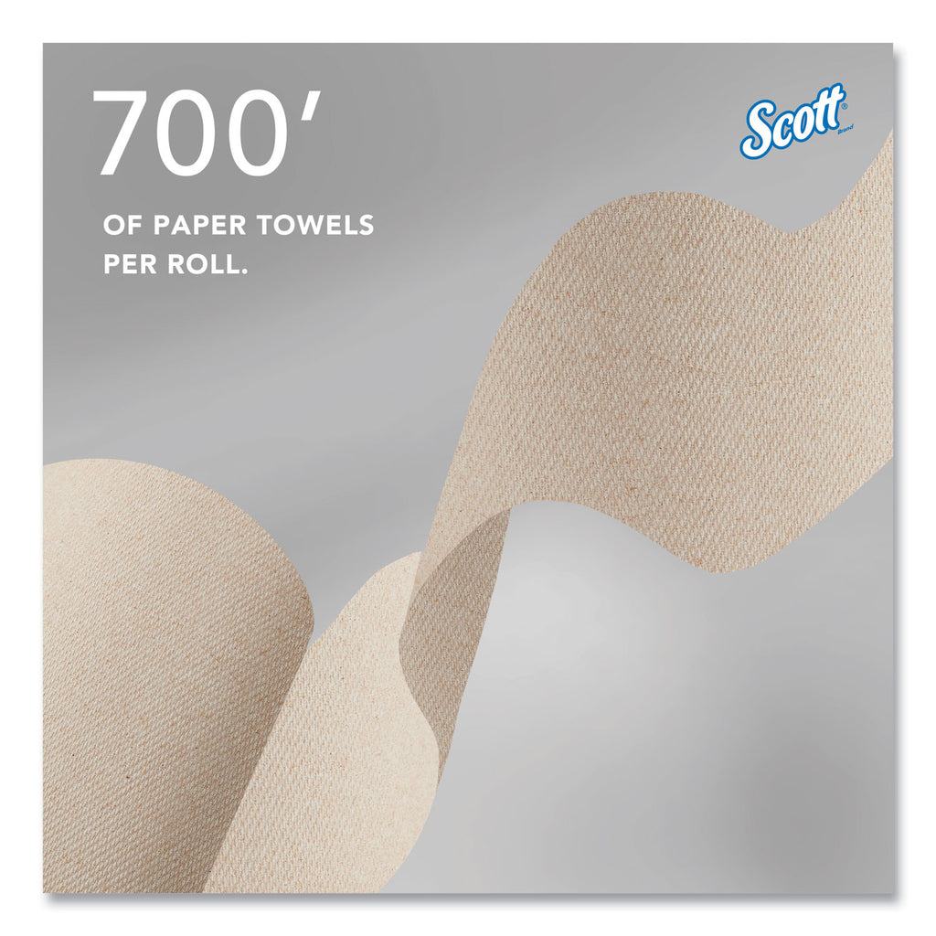 Essential 100% Recycled Fiber Hard Roll Towel, 1-Ply, 8" x 700 ft, 1.75" Core, Brown, 6 Rolls/Carton