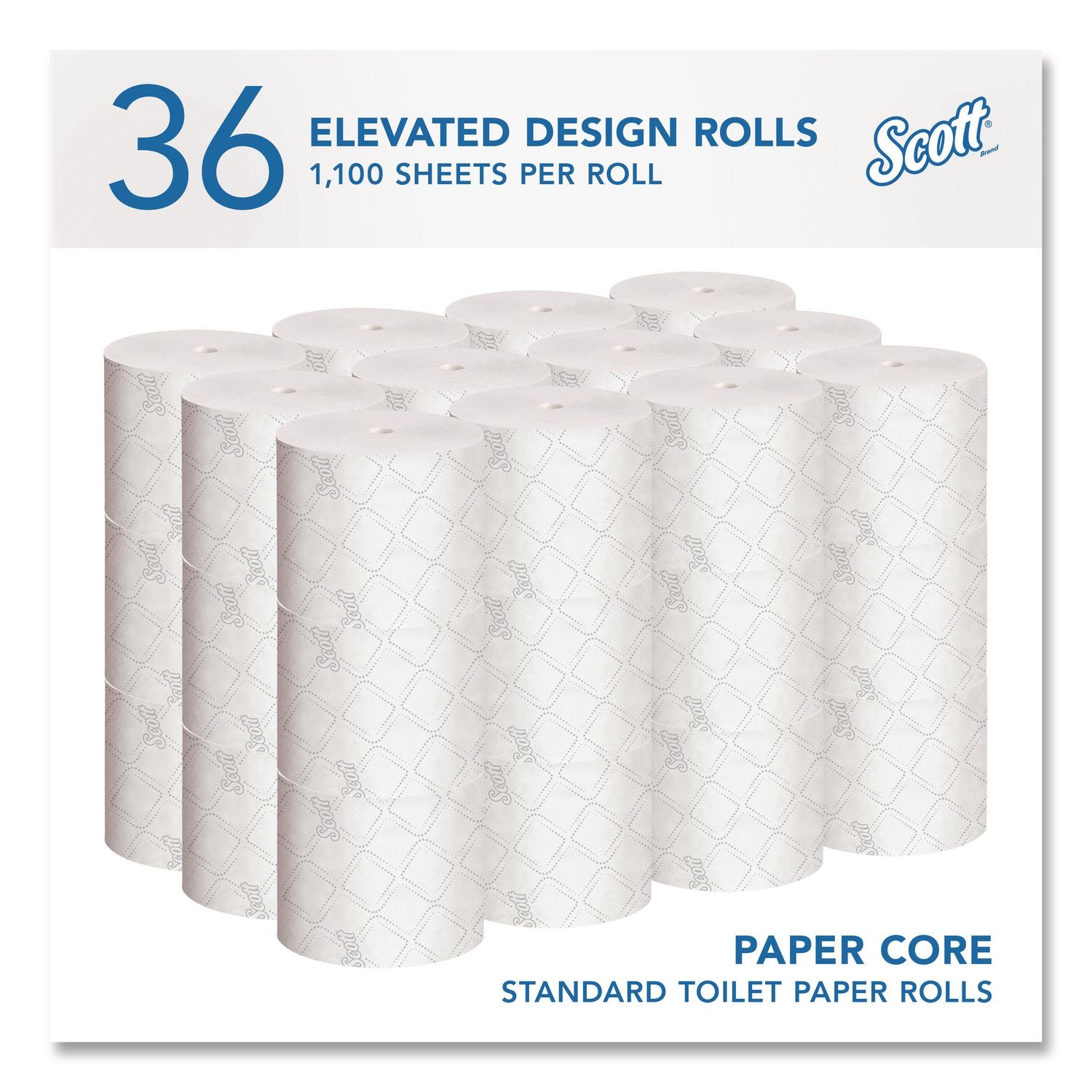 Pro Small Core High Capacity/SRB Bath Tissue, Septic Safe, 2-Ply, White, 1,100 Sheets/Roll, 36 Rolls/Carton