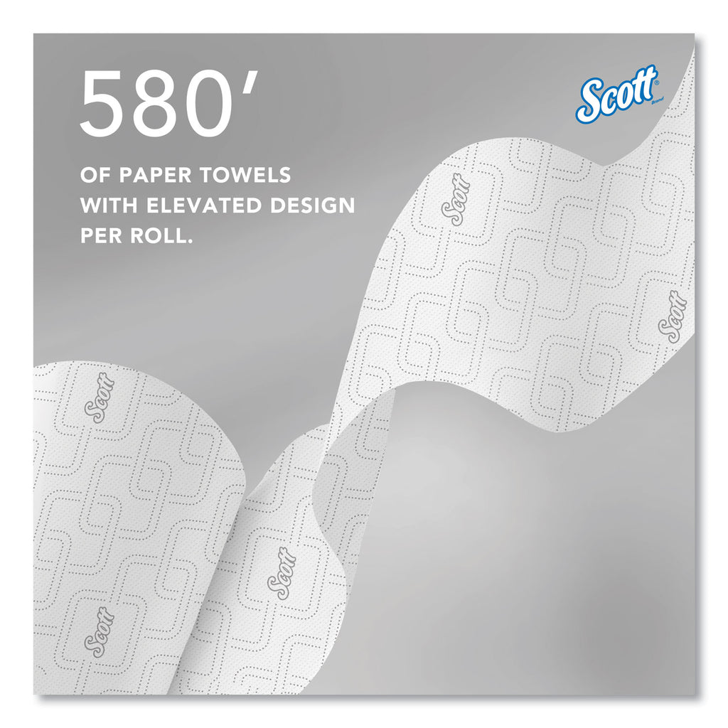 Scott Paper Towel - 8" x 580 ft - White, Orange - Paper - Centrefeed, Absorbent, Anti-bacterial - For Restroom - 6 / Box