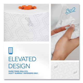 Scott Paper Towel - 8" x 580 ft - White, Orange - Paper - Centrefeed, Absorbent, Anti-bacterial - For Restroom - 6 / Box