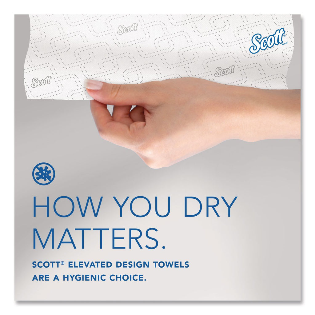 Slimroll Towels, 1-Ply, 8" x 580 ft, White/Pink Core, Traditional Business, 6 Rolls/Carton