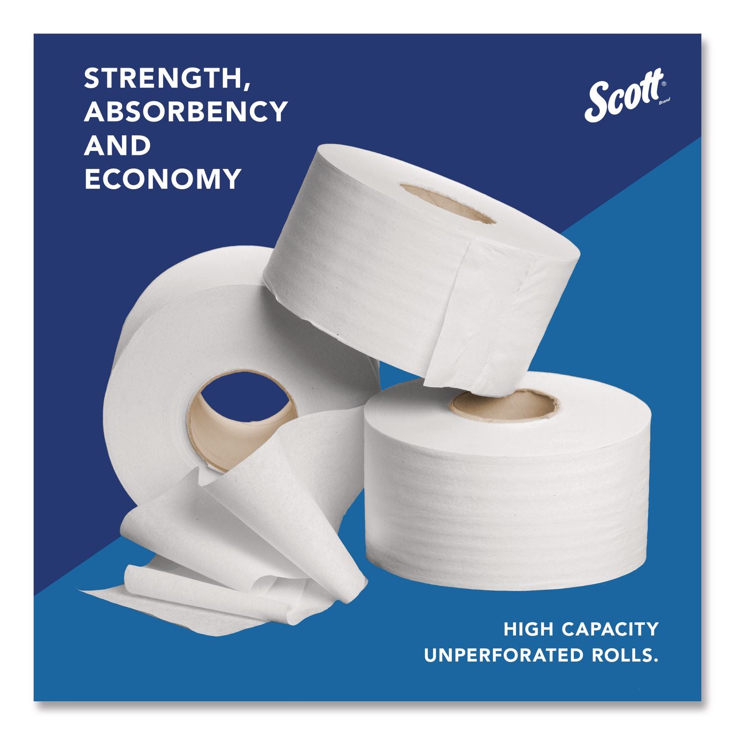 Essential JRT Jumbo Roll Bathroom Tissue, Septic Safe, 2-Ply, White, 3.55" x 1,000 ft, 12 Rolls/Carton