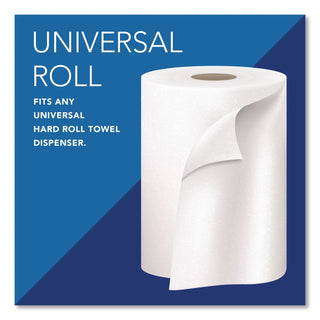 Essential High Capacity Hard Roll Towels for Business, Absorbency Pockets, 1-Ply, 8" x 1,000 ft, 1.5" Core, White,12 Rolls/CT