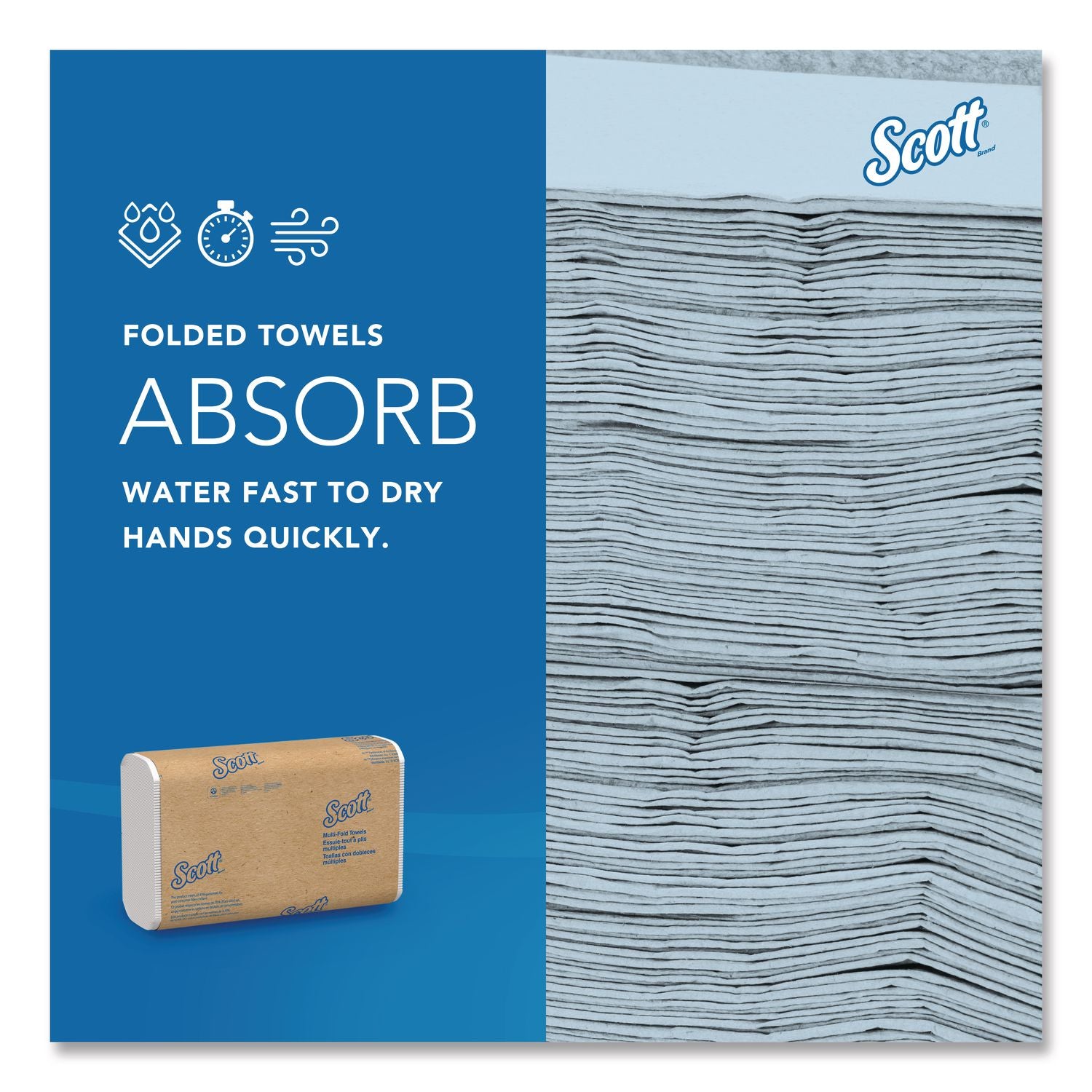 Essential Multi-Fold Towels, 1-Ply, 8 x 9.4, White, 250/Pack, 16 Packs/Carton