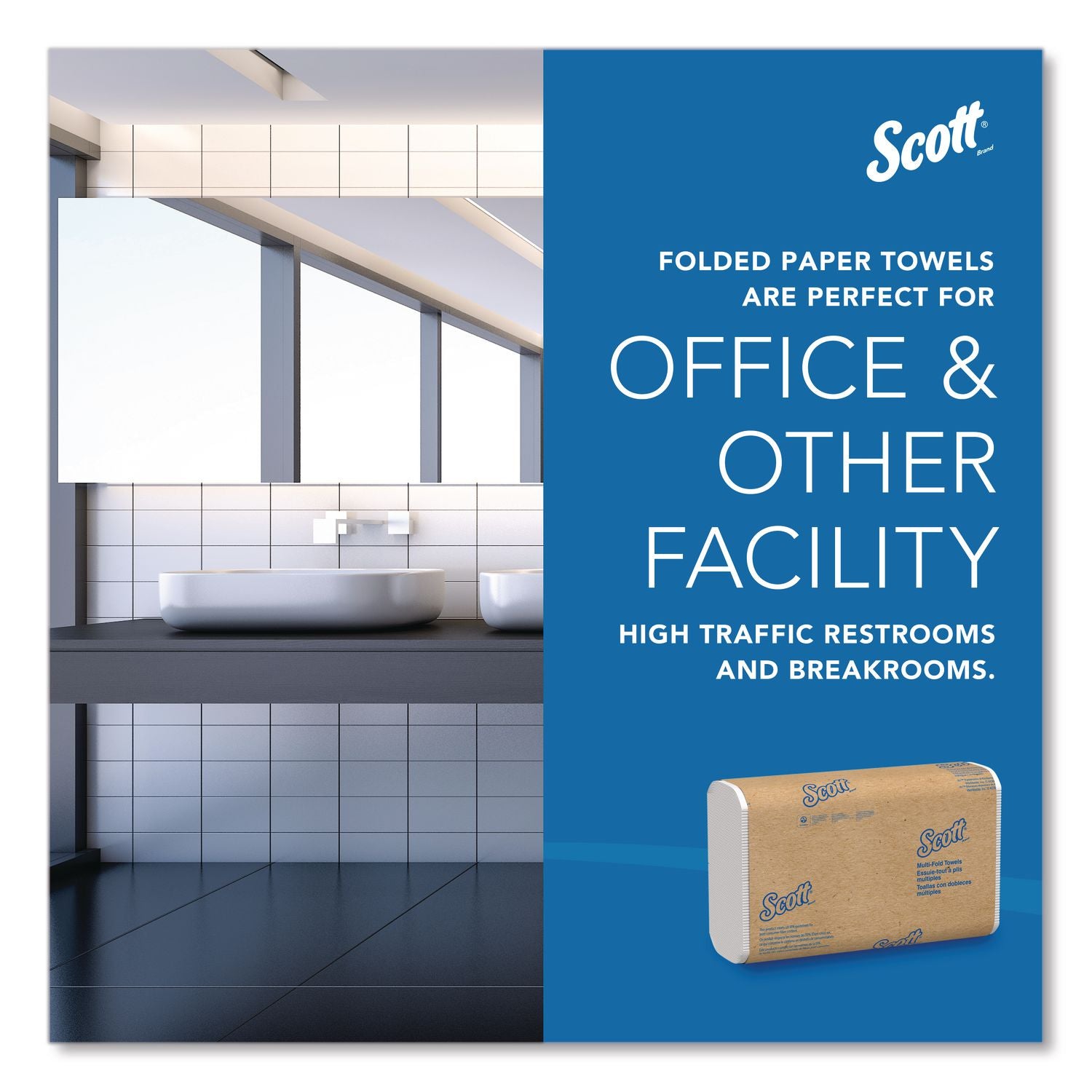 Essential Multi-Fold Towels, 1-Ply, 8 x 9.4, White, 250/Pack, 16 Packs/Carton