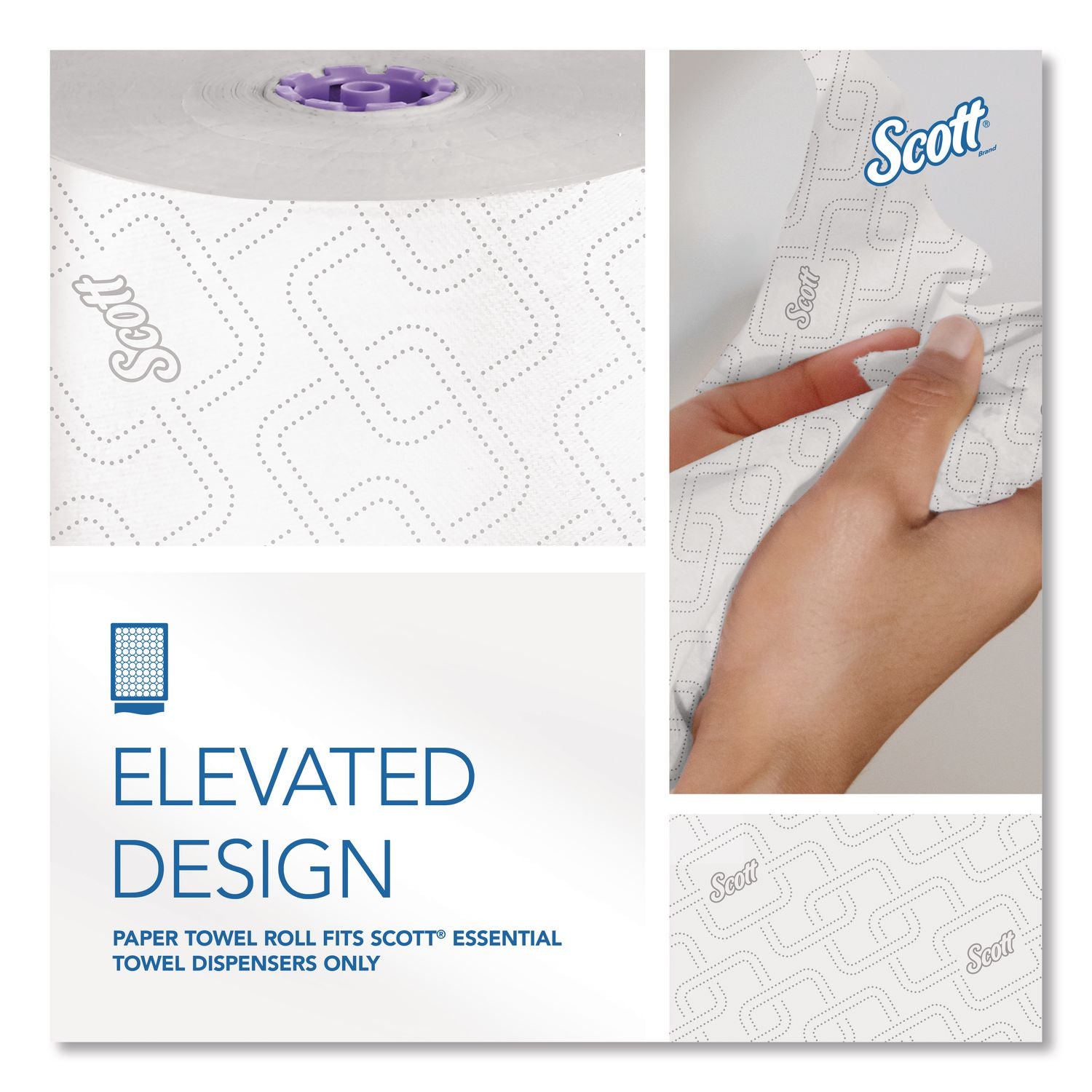 Essential High Capacity Hard Roll Towel, 1-Ply, 8" x 950 ft, White, 6 Rolls/Carton