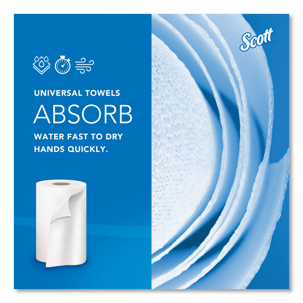 Essential Hard Roll Towels for Business, Absorbency Pockets, 1-Ply, 8" x 400 ft, 1.5" Core, White, 12 Rolls/Carton - 