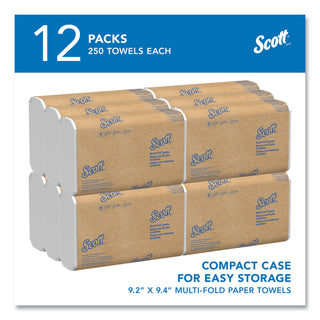 Multi-Fold Towels, Absorbency Pockets, 1-Ply, 9.2 x 9.4, White, 250 Sheets/Pack