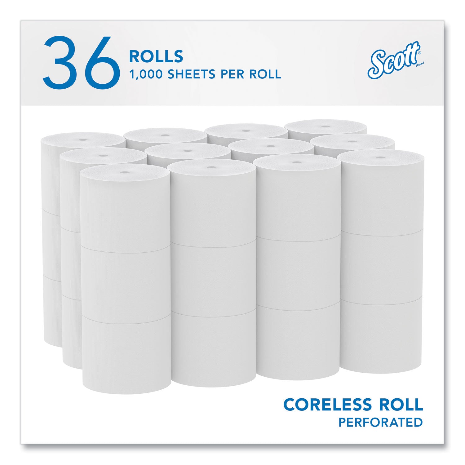 Essential Coreless SRB Bathroom Tissue, Septic Safe, 2-Ply, White, 1,000 Sheets/Roll, 36 Rolls/Carton - 2