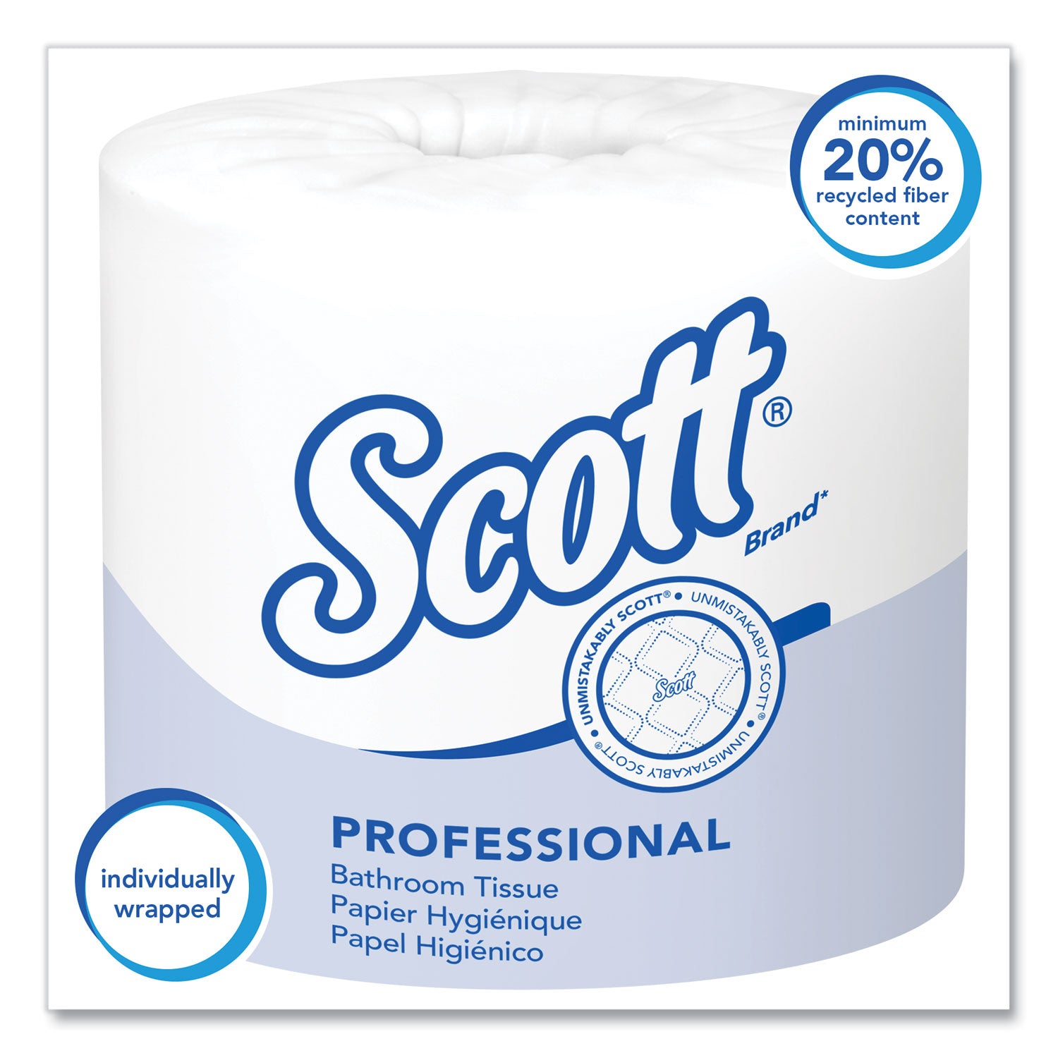 Essential Standard Roll Bathroom Tissue for Business, Septic Safe, 1-Ply, White, 1,210 Sheets/Roll, 80 Rolls/Carton - 