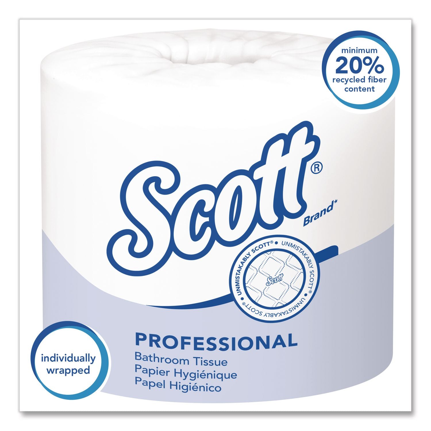 Essential Standard Roll Bathroom Tissue for Business, Septic Safe, 1-Ply, White, 1,210 Sheets/Roll, 80 Rolls/Carton