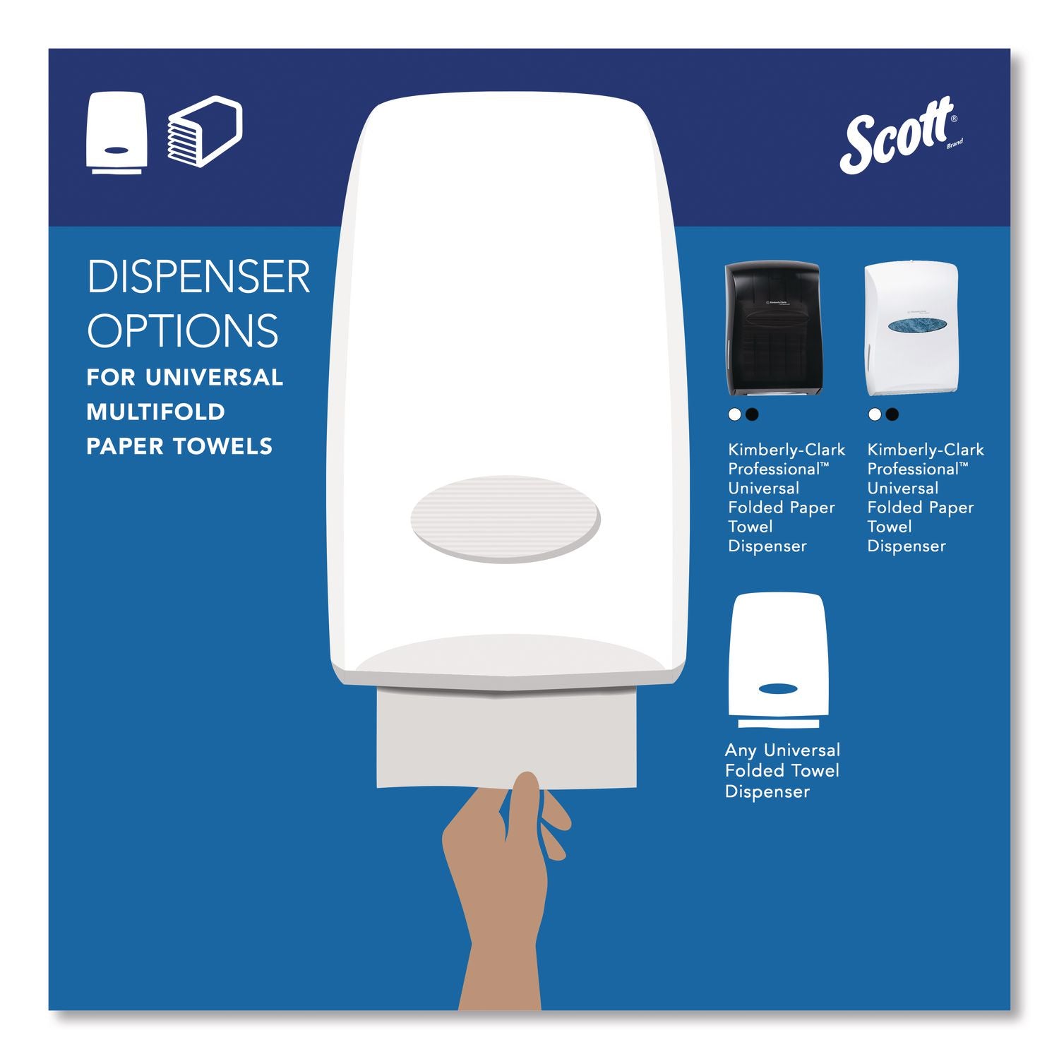 Essential Multi-Fold Towels, 1-Ply, 8 x 9.4, White, 250/Pack, 16 Packs/Carton