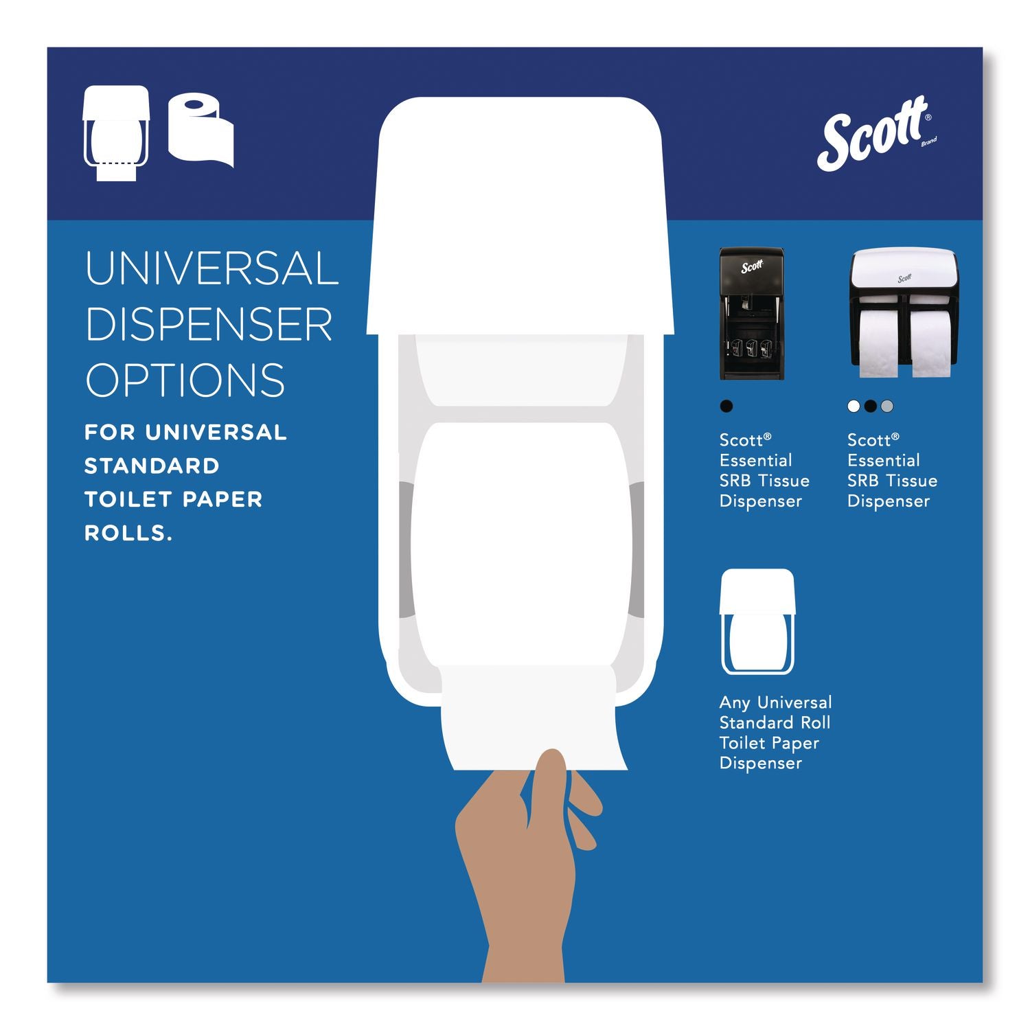 Essential Standard Roll Bathroom Tissue for Business, Septic Safe, Convenience Carton, 2-Ply, White, 550/Roll, 20 Rolls/CT