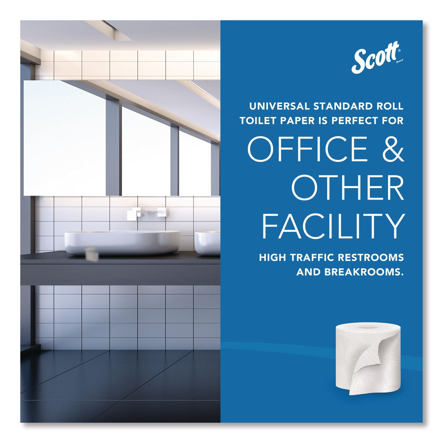 Essential Standard Roll Bathroom Tissue for Business, Septic Safe, Convenience Carton, 2-Ply, White, 550/Roll, 20 Rolls/CT