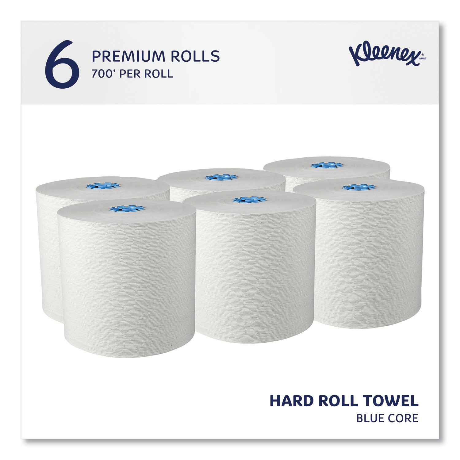 hard-roll-paper-towels-with-premium-absorbency-pockets-with-colored-core-blue-core-1-ply-75-x-700-ft-white-6-rolls-ct_kcc25637 - 2