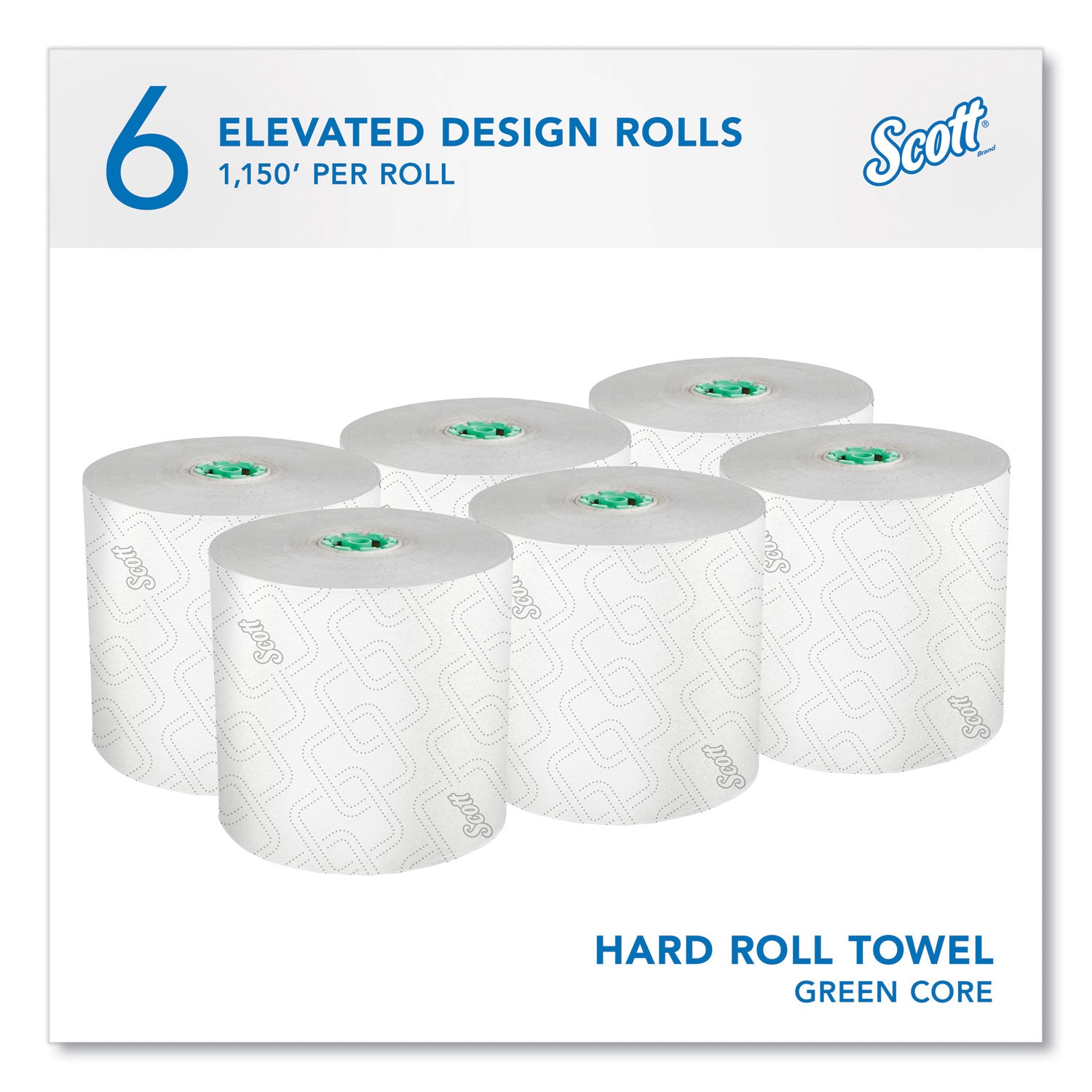 Scott Pro High-Capacity Hard Roll Towels with Elevated Design and Absorbency Pockets - 1.75" Core - White - Paper - Quick Drying, Absorbent, Hygienic - For Multipurpose - 6 / Carton