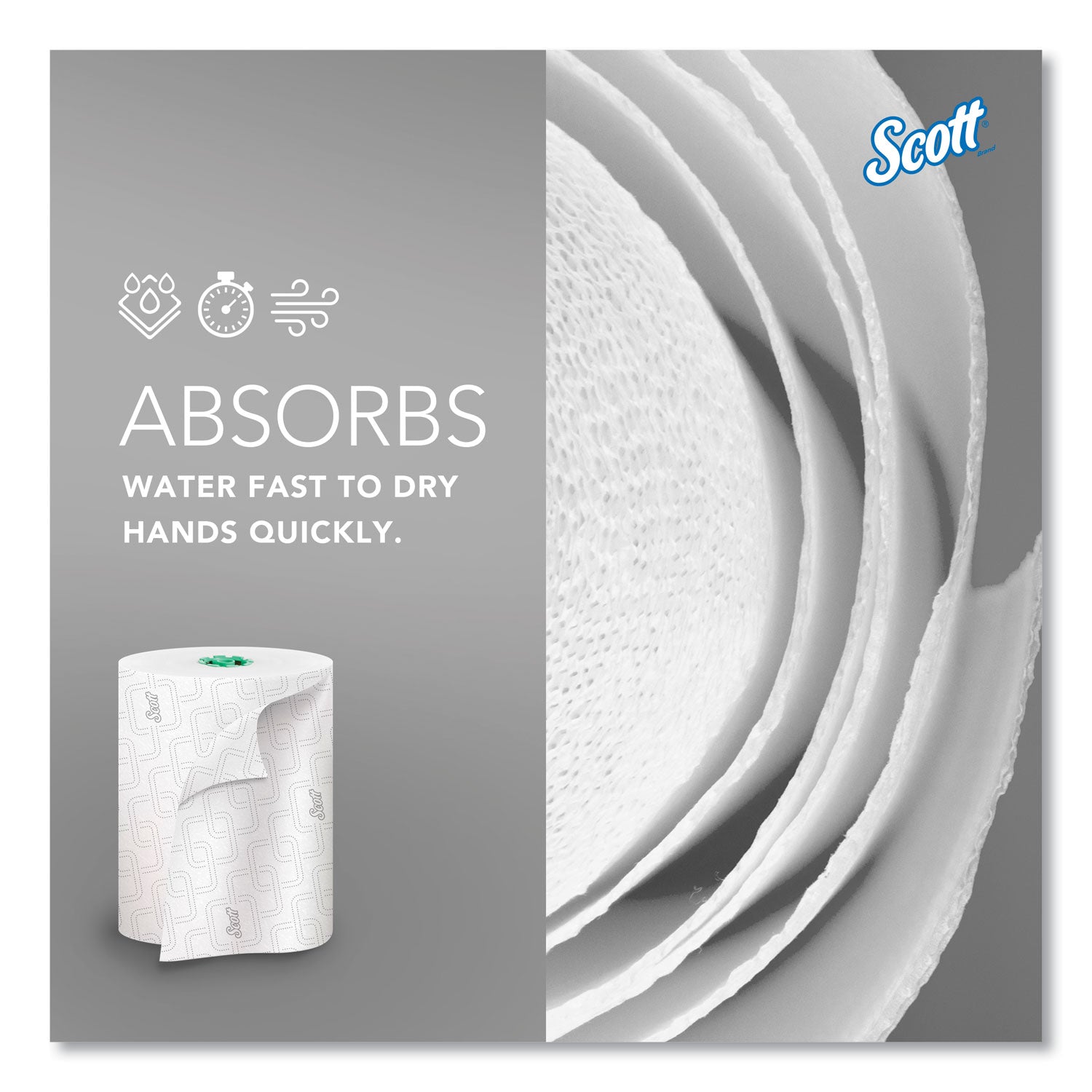 Scott Pro High-Capacity Hard Roll Towels with Elevated Design and Absorbency Pockets - 1.75" Core - White - Paper - Quick Drying, Absorbent, Hygienic - For Multipurpose - 6 / Carton