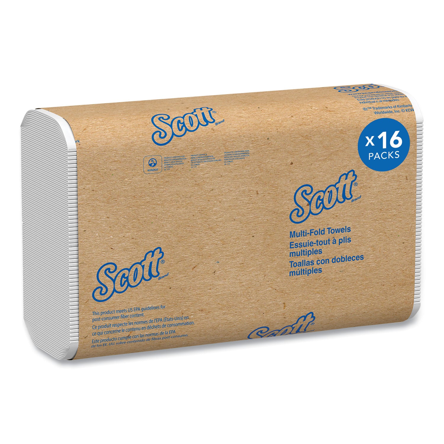 essential-multi-fold-towels-1-ply-8-x-94-white-250-pack-16-packs-carton_kcc37490 - 1