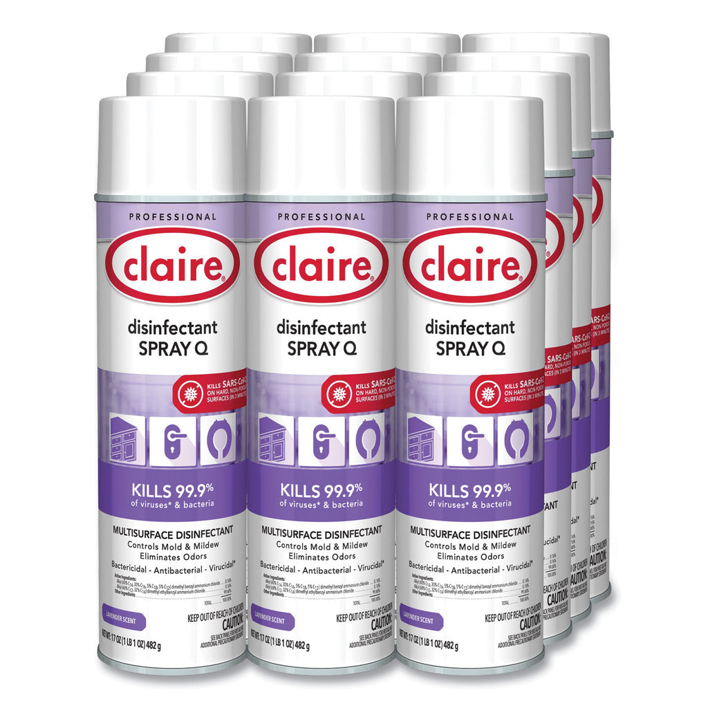 Spray Q Disinfectant. Lavender Scent, 17 oz Aerosol Spray, Dozen