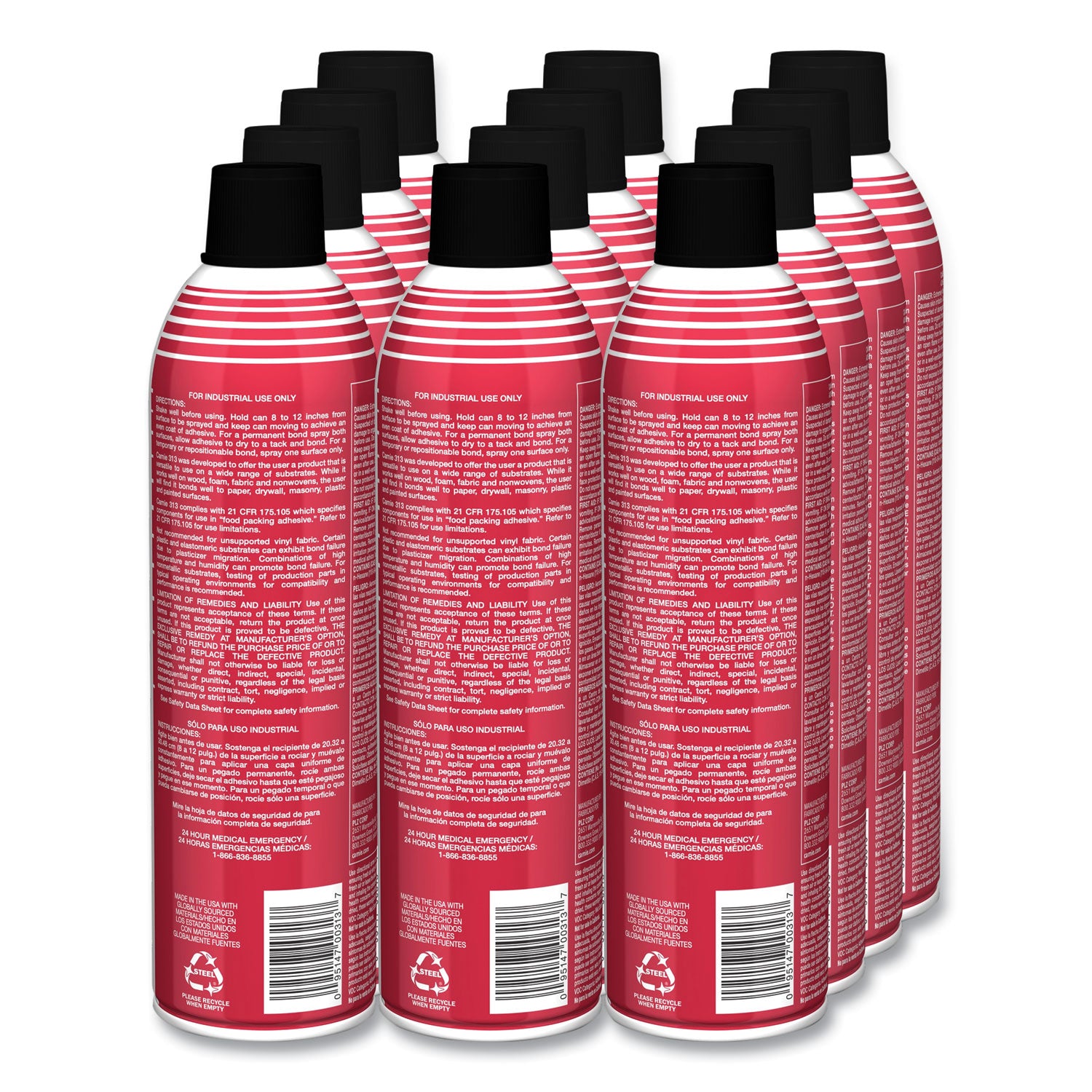 313-fast-tack-upholstery-adhesive-12-oz-aerosol-spray-dries-clear-dozen_cgc313 - 2