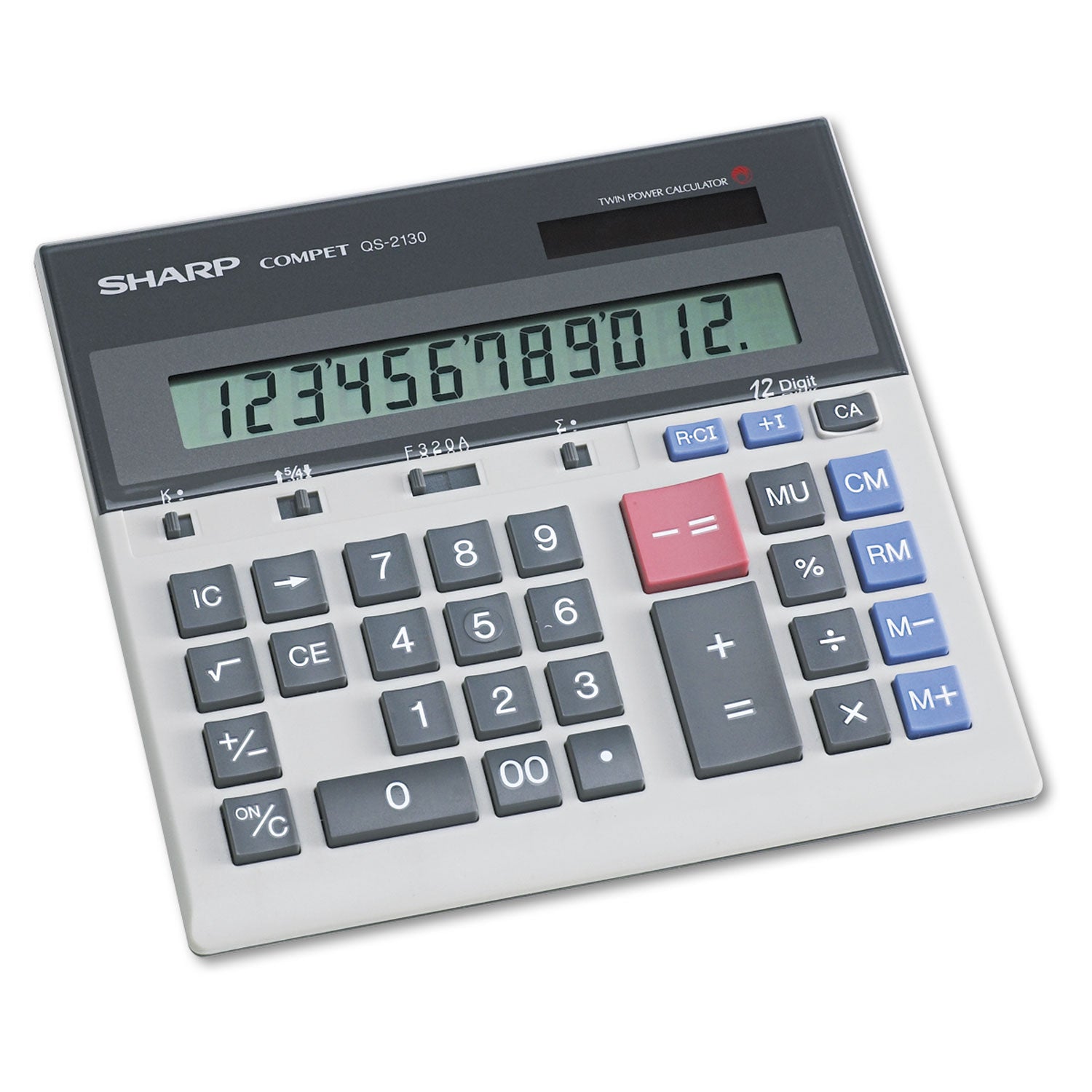 QS-2130 Compact Desktop Calculator, 12-Digit LCD - 