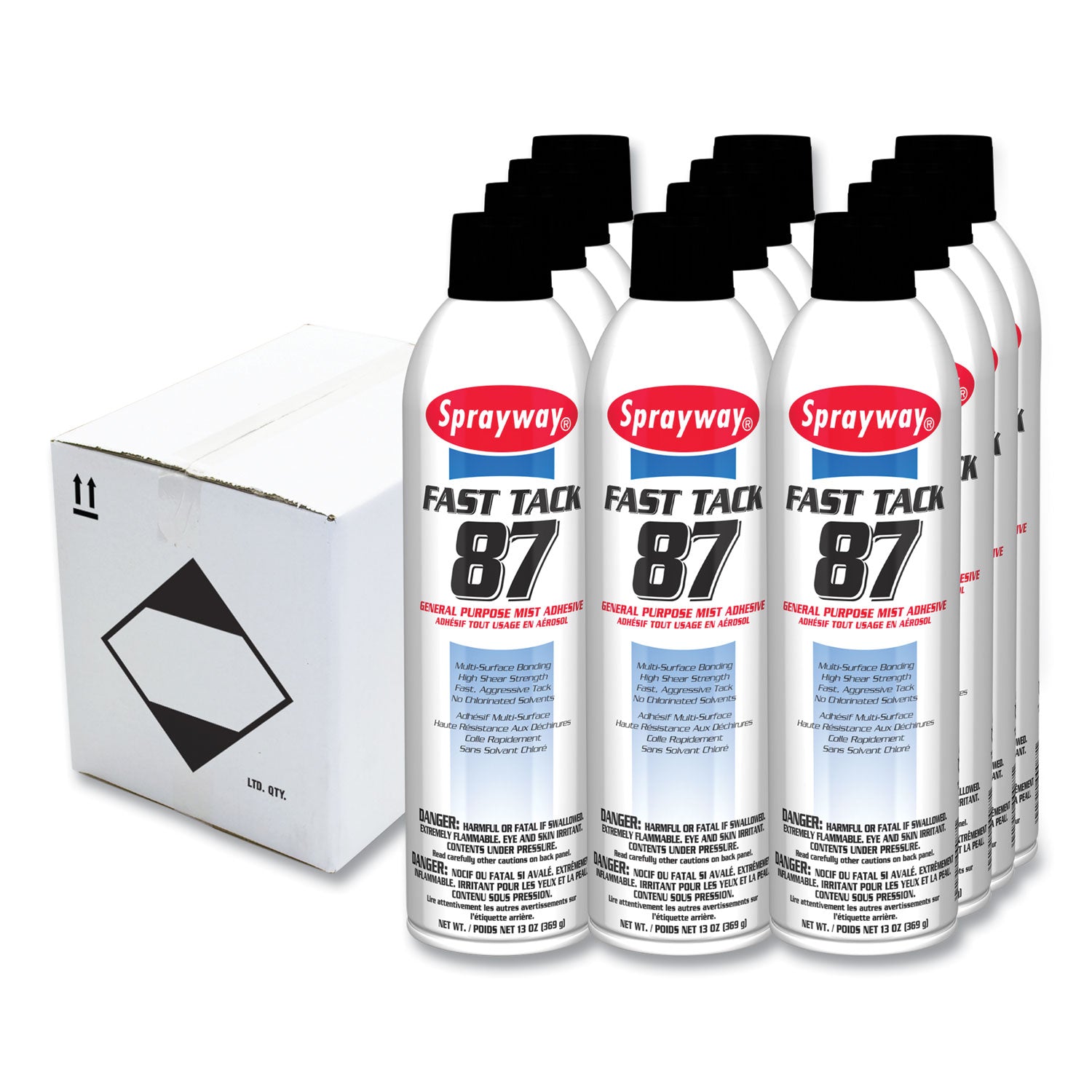 fast-tack-87-general-purpose-mist-adhesive-13-oz-aerosol-spray-dries-white-dozen_cgc087 - 1