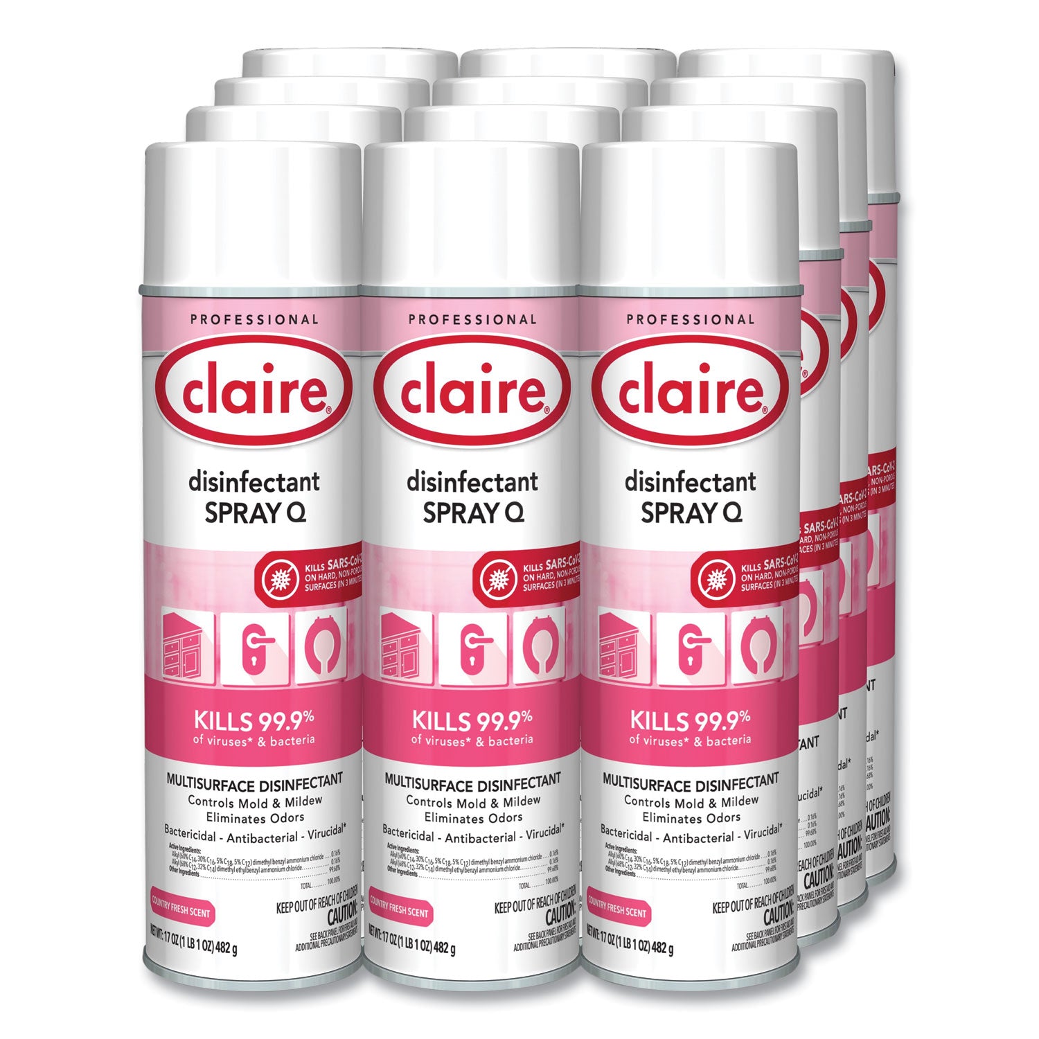 Spray Q Disinfectant, Country Fresh Scent, 17 oz Aerosol Spray, Dozen
