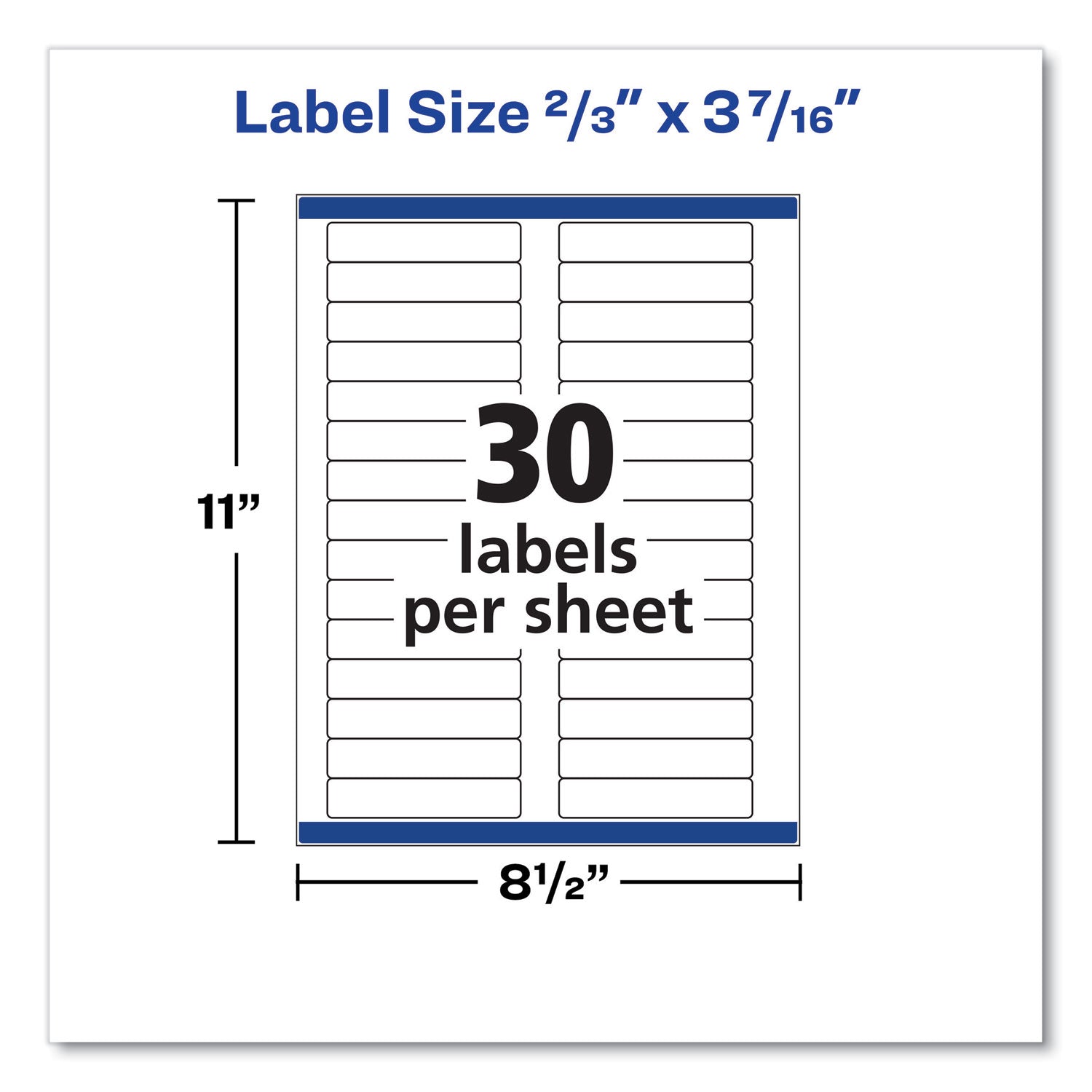 Clear Permanent File Folder Labels with Sure Feed Technology, 0.66 x 3.44, Clear, 30/Sheet, 15 Sheets/Pack