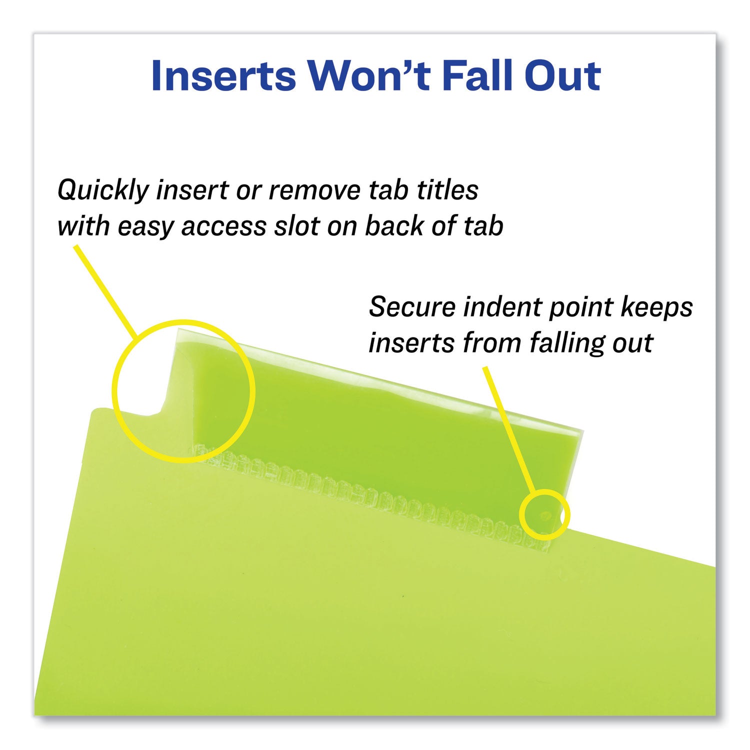 Insertable Big Tab Plastic Dividers, 8-Tab, 11 x 17, Green, 1 Set - 