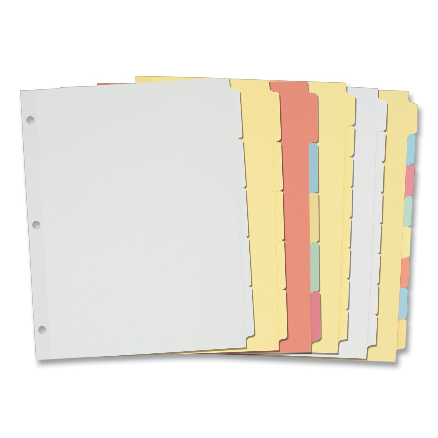 Write and Erase Plain-Tab Paper Dividers, 5-Tab, 11 x 8.5, Buff, 36 Sets - 