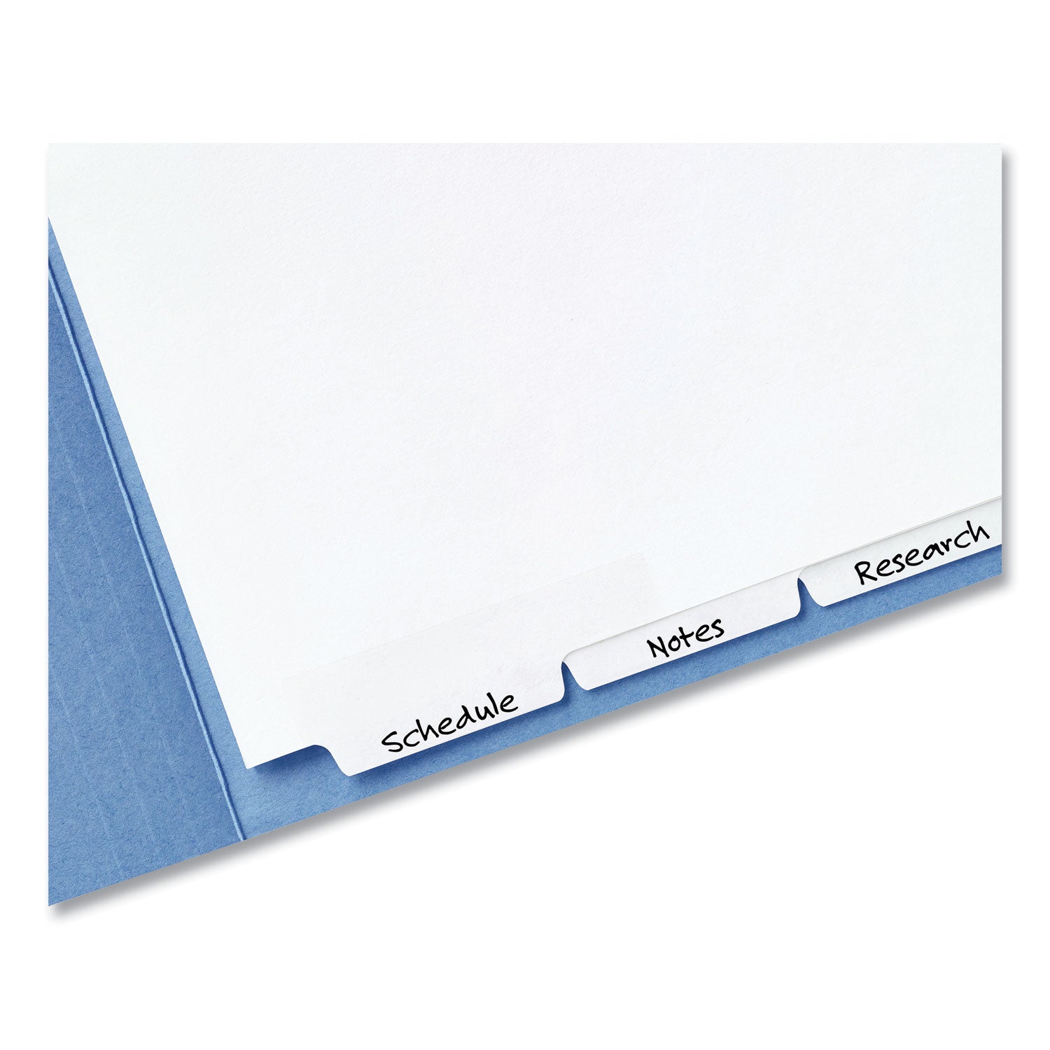 Write and Erase Tab Dividers for Classification Folders, Narrow Bottom Tab, 5-Tab, 11 x 8.5, 1 Set - 