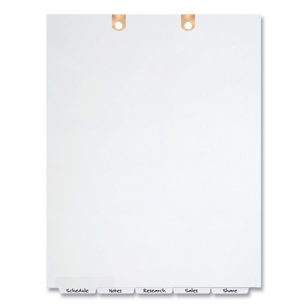 Write and Erase Tab Dividers for Classification Folders, Narrow Bottom Tab, 5-Tab, 11 x 8.5, 1 Set - 
