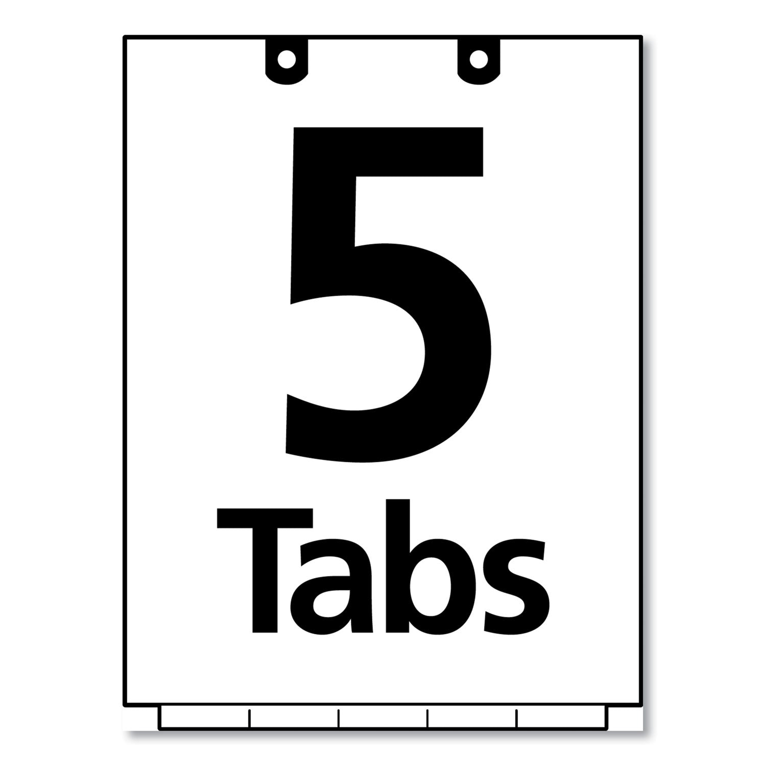 Write and Erase Tab Dividers for Classification Folders, Narrow Bottom Tab, 5-Tab, 11 x 8.5, 1 Set - 