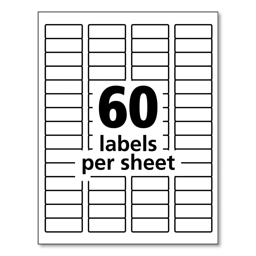 Durable Permanent ID Labels with TrueBlock Technology, Laser Printers, 0.66 x 1.75, White, 60/Sheet, 50 Sheets/Pack