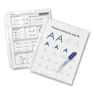 Quick Top and Side Loading Sheet Protectors, Letter, Non-Glare, 50/Box - 