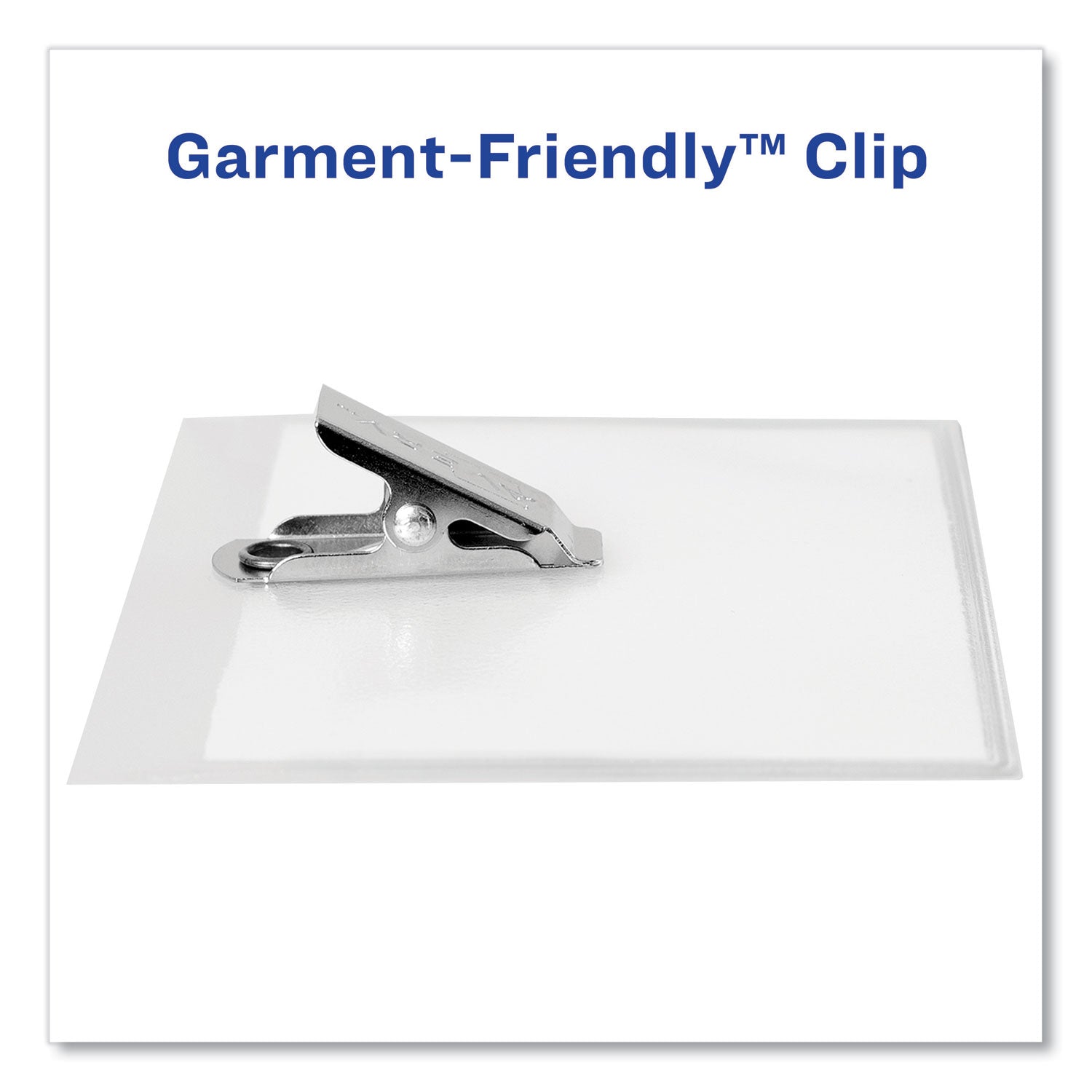 Clip-Style Name Badge Holder with Laser/Inkjet Insert, Top Load, 4 x 3, White, 100/Box