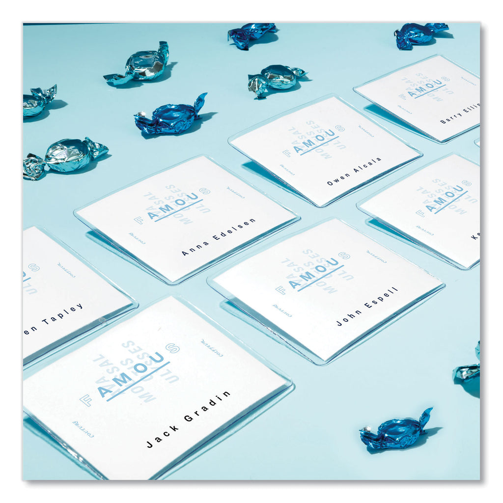 Clip-Style Name Badge Holder with Laser/Inkjet Insert, Top Load, 4 x 3, White, 100/Box