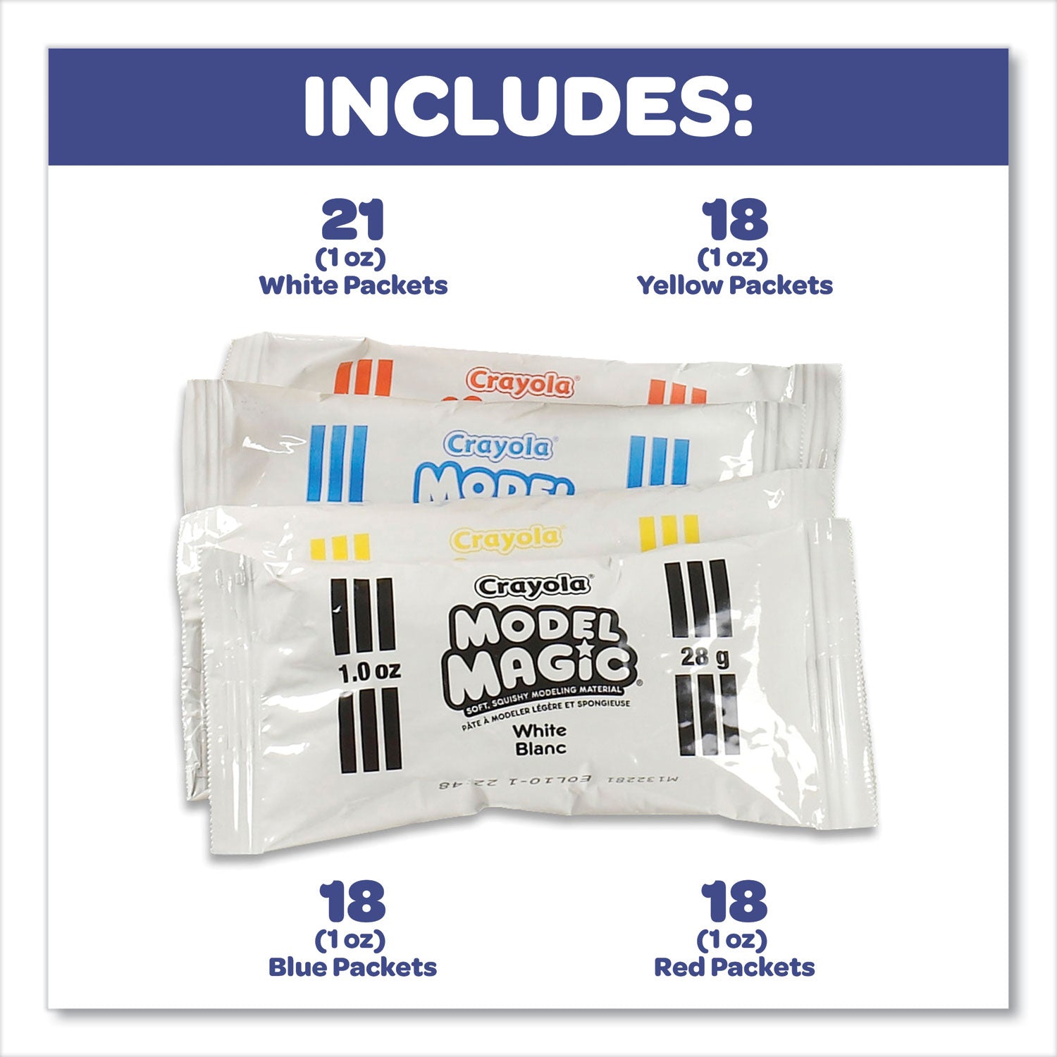 Model Magic Modeling Compound, 1 oz Packs, 75 Packs, Assorted Colors, 6 lbs 13 oz - 