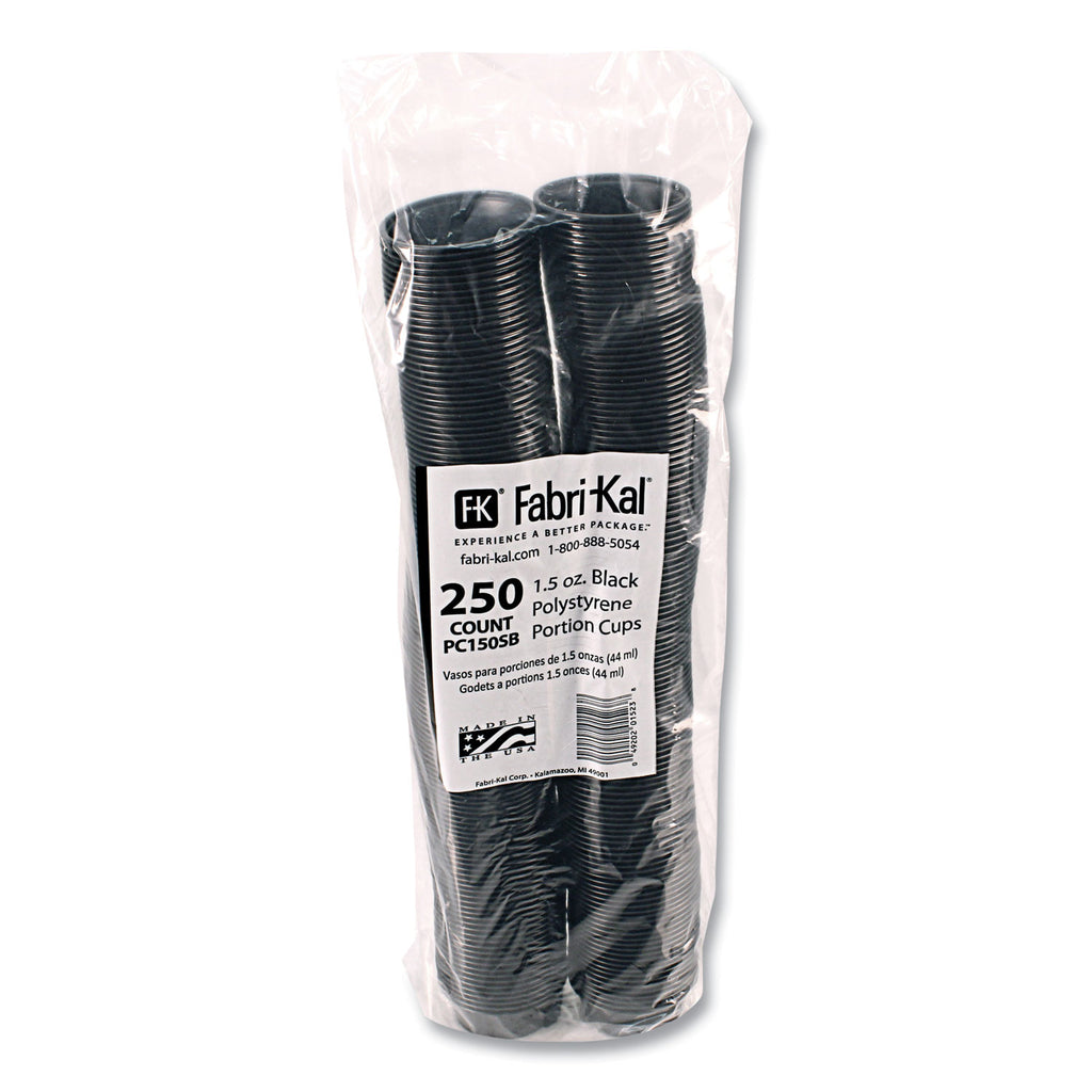 Portion Cups, 1.5 oz, Squat, Black, 250/Sleeve, 10 Sleeves/Carton
