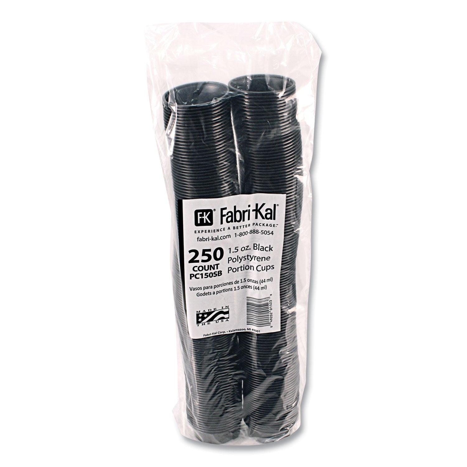 Portion Cups, 1.5 oz, Squat, Black, 250/Sleeve, 10 Sleeves/Carton