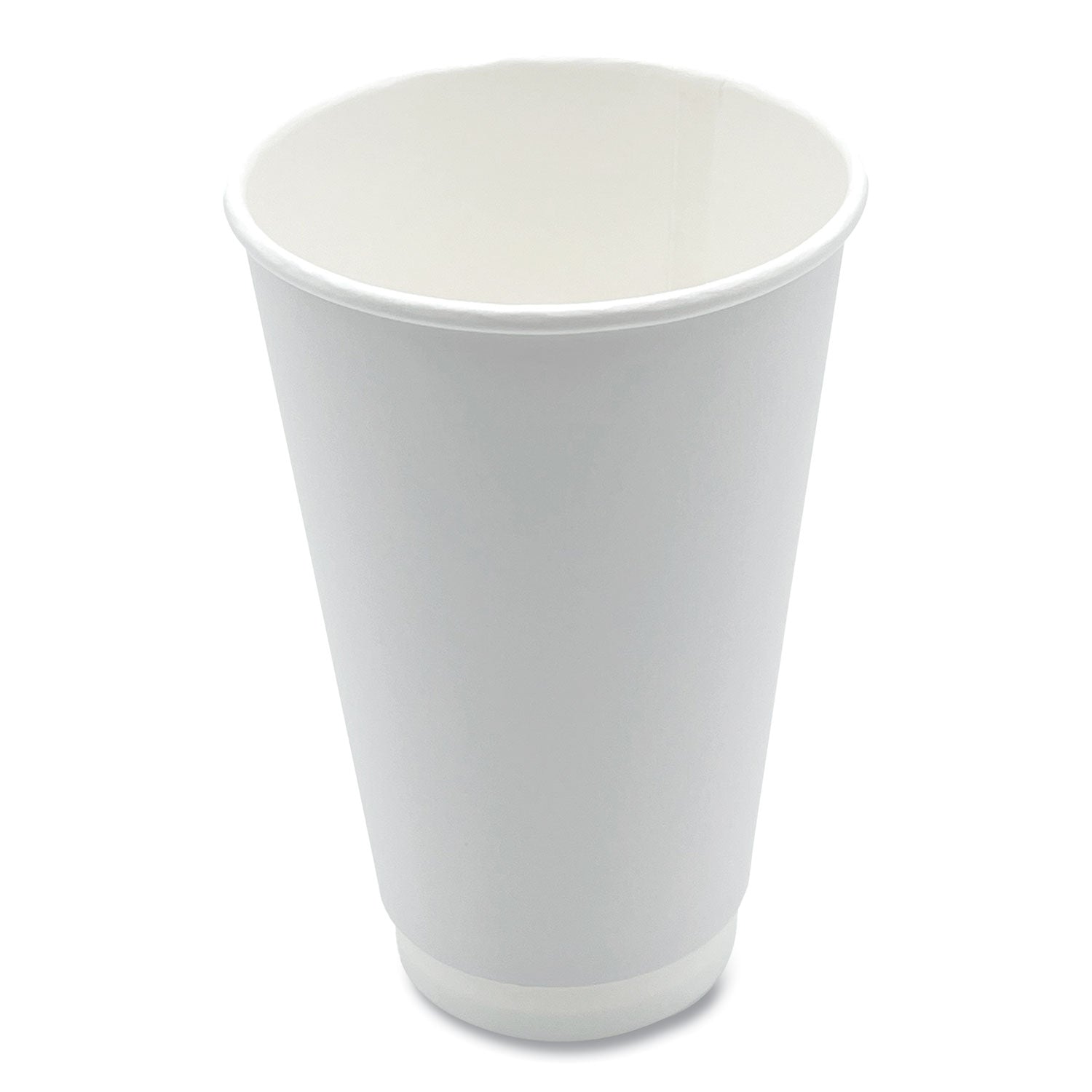 Paper Hot Cups, Double-Walled, 16 oz, White, 25/Pack