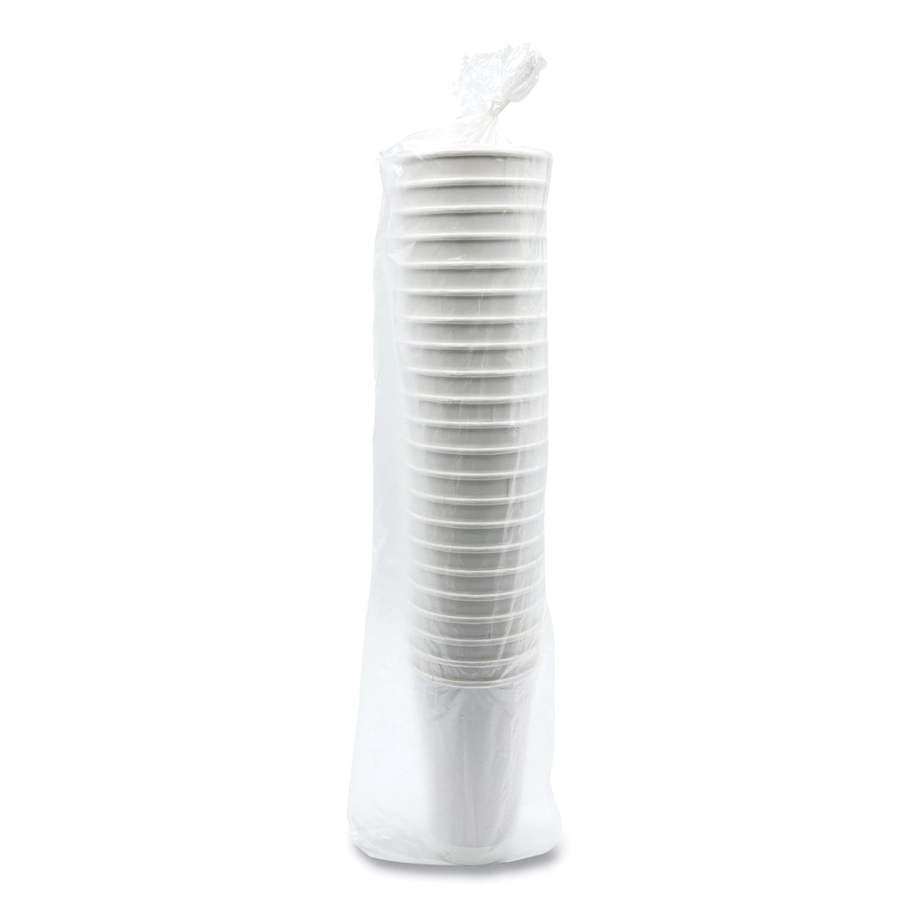 Paper Hot Cups, Double-Walled, 16 oz, White, 25/Pack