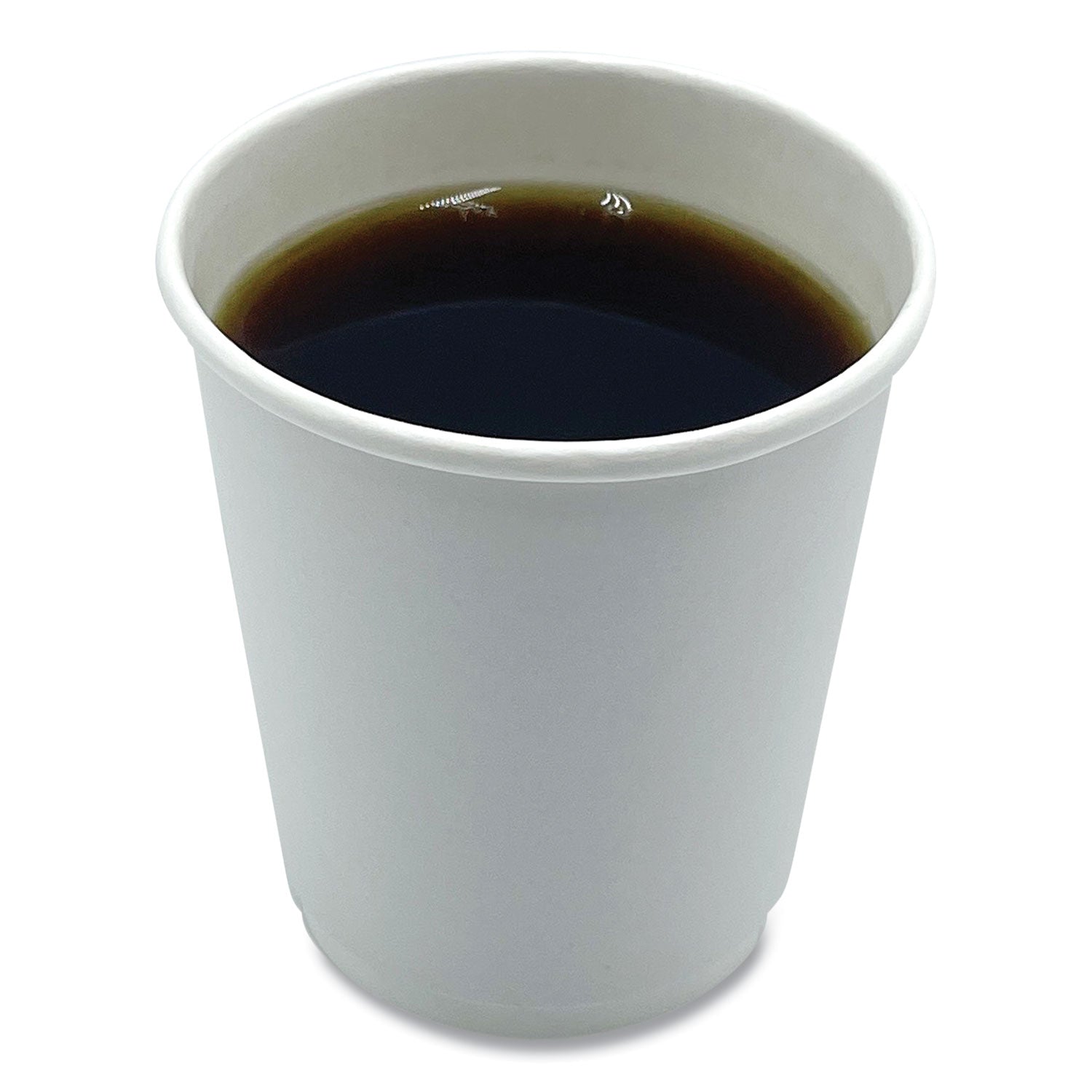 Paper Hot Cups, Double-Walled, 8 oz, White, 25/Pack
