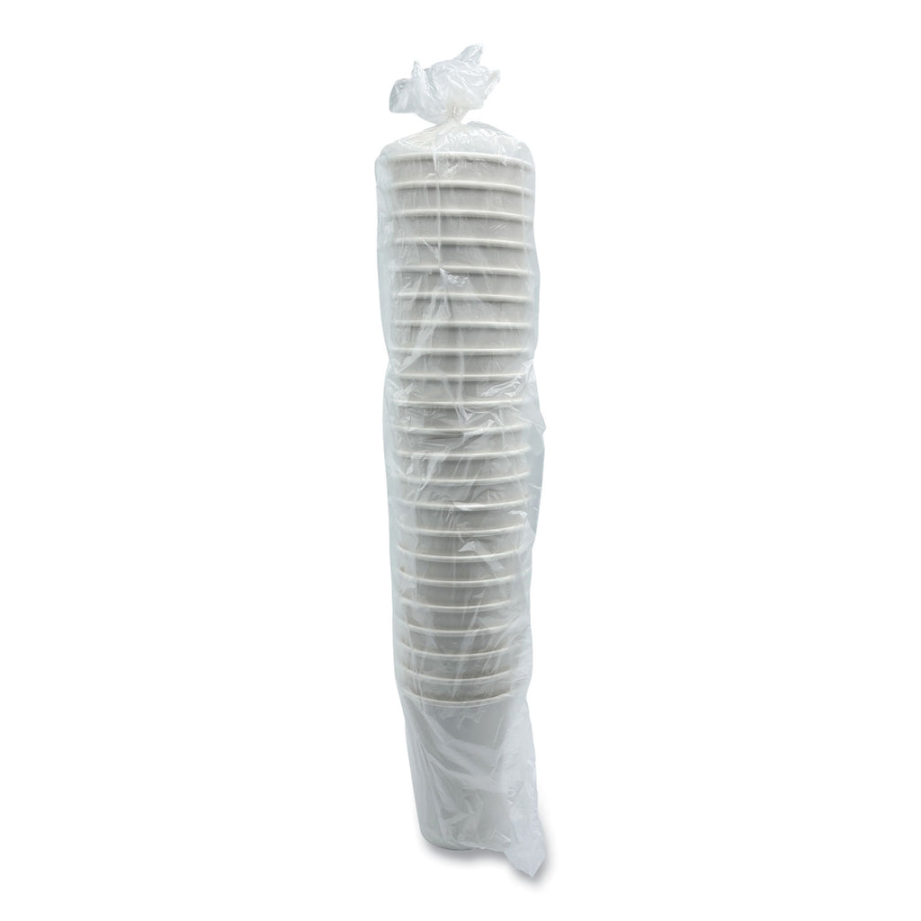Paper Hot Cups, Double-Walled, 12 oz, White, 25/Pack