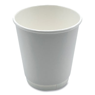 Paper Hot Cups, Double-Walled, 10 oz, White, 500/Carton