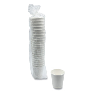 Paper Hot Cups, Double-Walled, 10 oz, White, 25/Pack