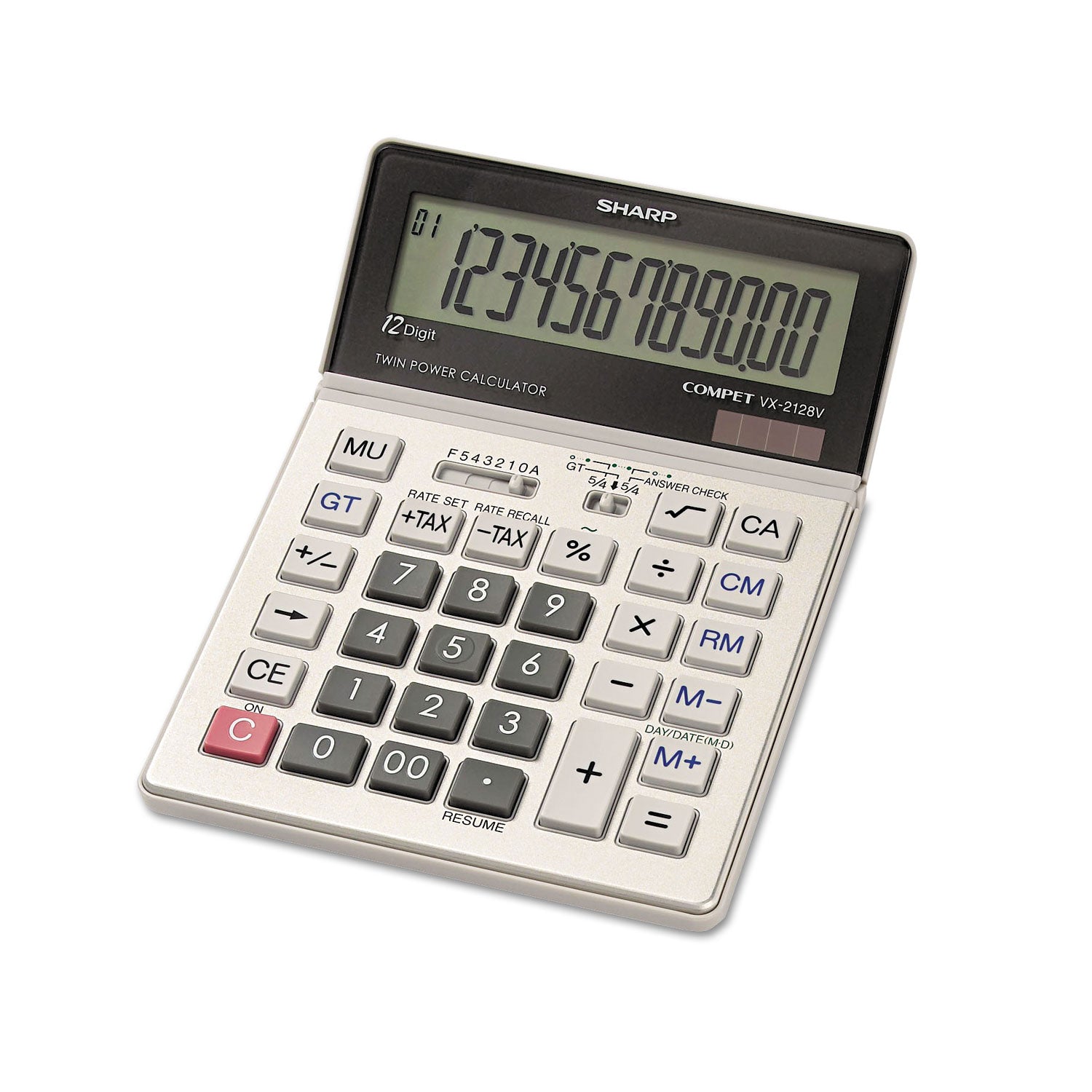 VX2128V Commercial Desktop Calculator, 12-Digit LCD - 